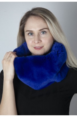 Blue rex fur neck warmer